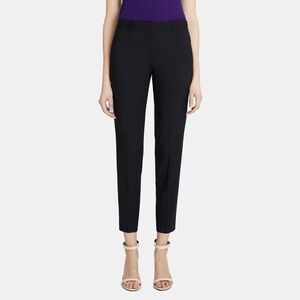 Theory Classic Crop Pant in Sevona Stretch Wool Black 8